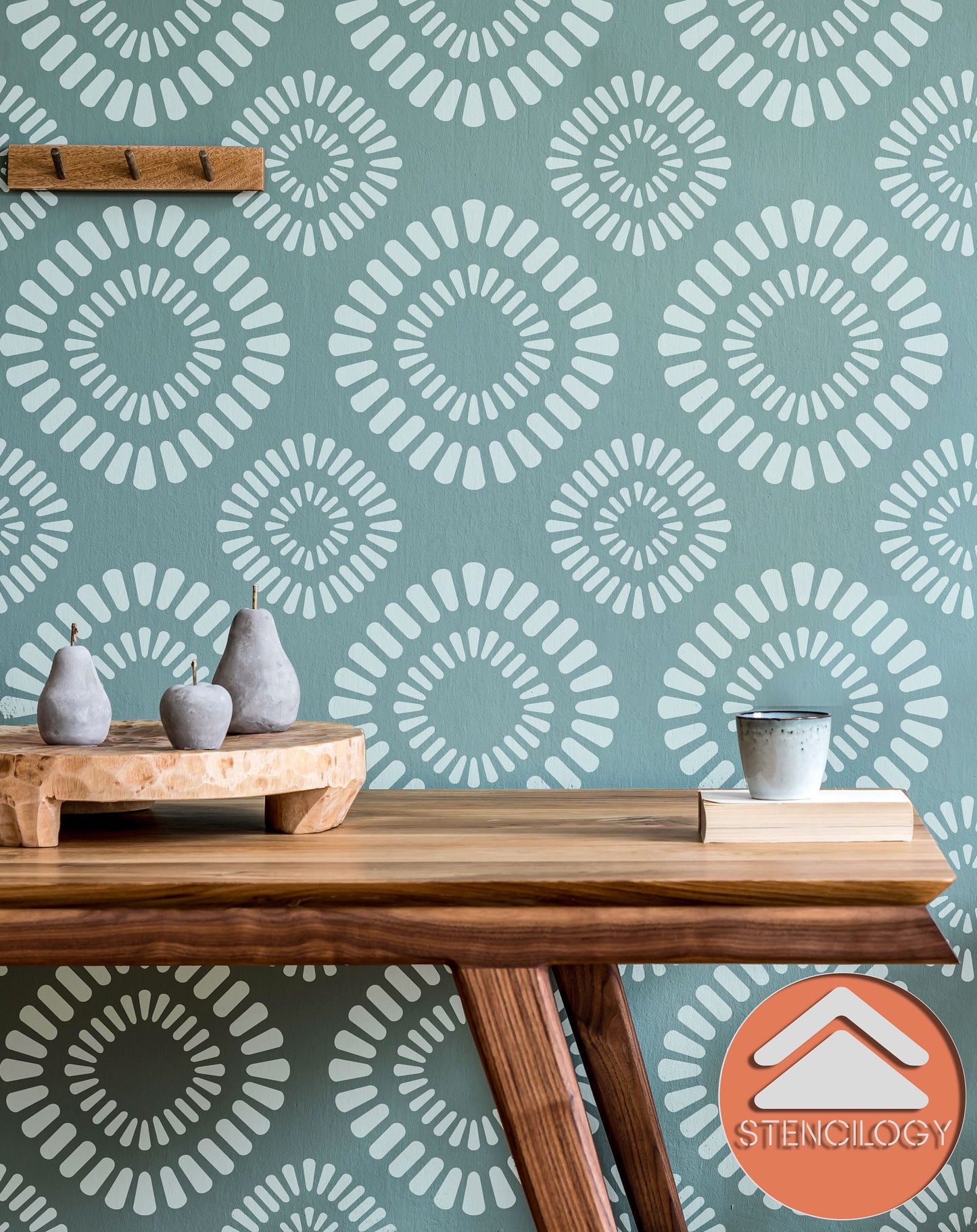 ASI - Large Floral Wall Stencil Pattern - View 3 | Stencilogy