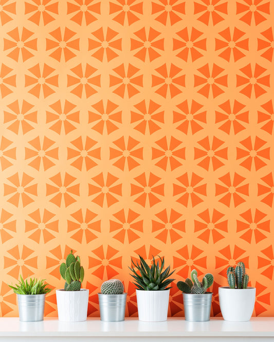 ARAS - Large Wall Stencil Pattern / Wall Stencils for Painting / Stencils For Walls / Flower Leaf Stencils / Geometric Large WALL STENCIL