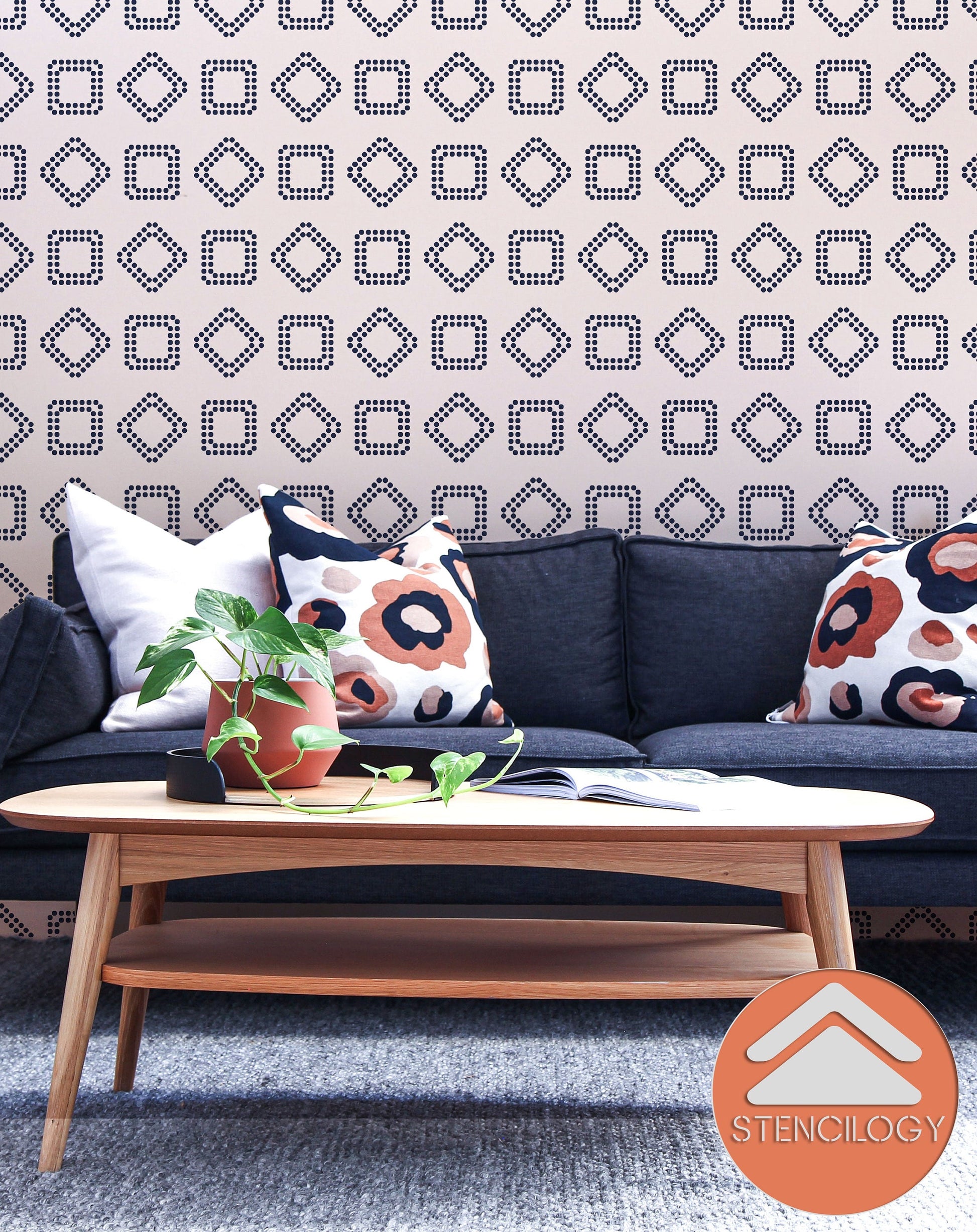 VORONYA - Large Wall Stencil Pattern - View 6 | Stencilogy