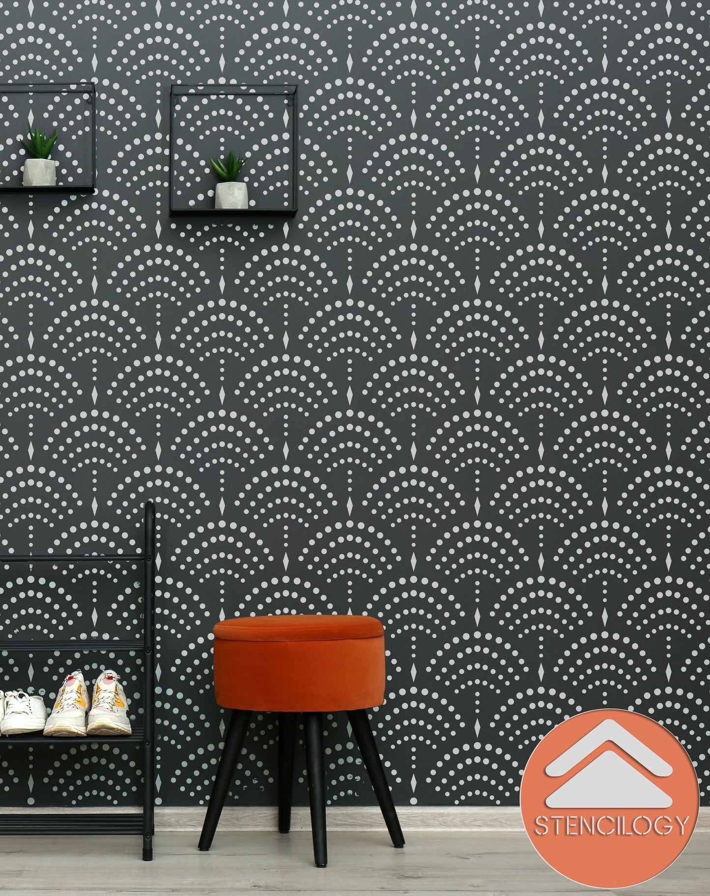 KARASU - Sashiko Stencil / Large Wall Stencil / Large Wall Stencils for Painting / Stencils For Walls / Damask Stencils / WALL STENCIL