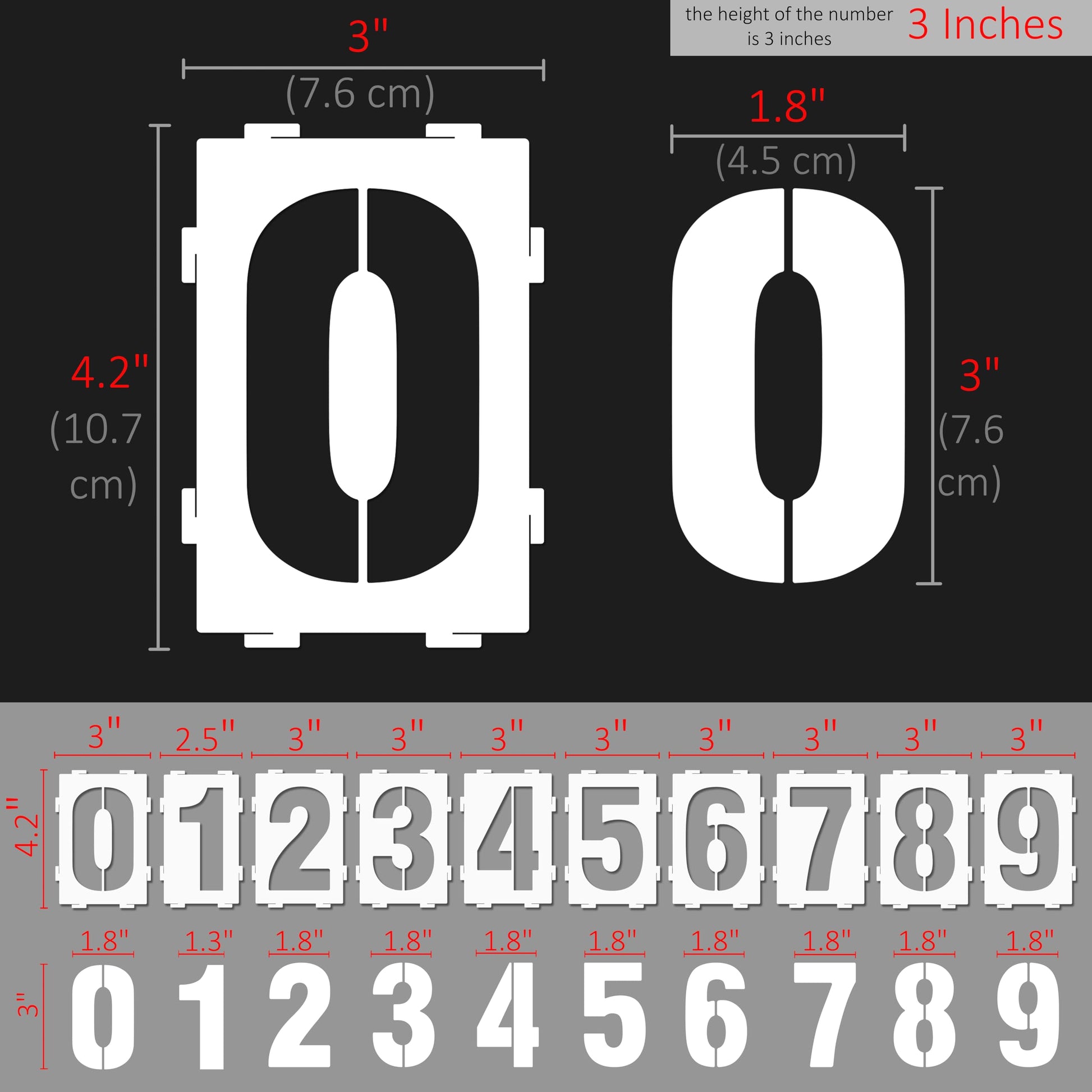 Stencilogy® Interlocking Number Stencil Set – 20 Reusable Pieces for Numbers 0–9 – Durable 10 Mil... - View 7 | Stencilogy