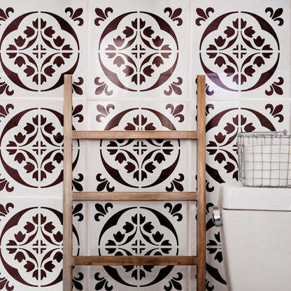 12"x12" Tile Stencil (2 Pack)  / Wall and Floor Stencil, Reusable for Painting, Furniture, Walls and Floors