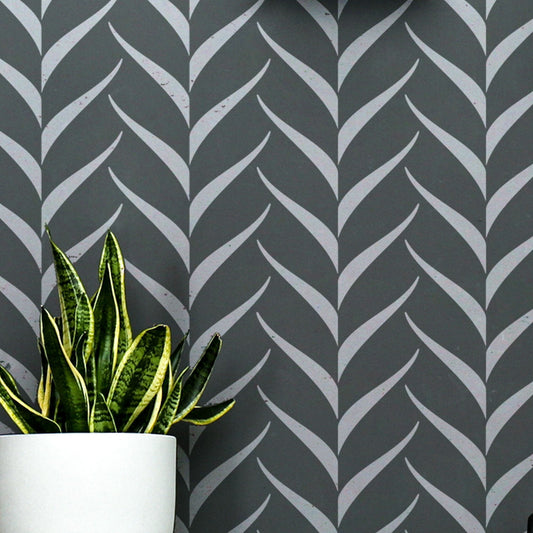 KIZIL - Herringbone - Chevron / Large Allover Wall Stencils for Painting / Stencils For Walls / Minimal Wall Stencil Pattern / WALL STENCIL