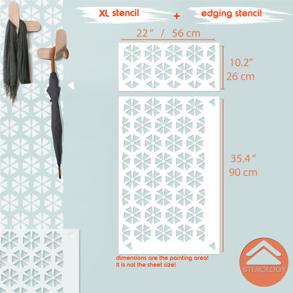 ARAS - Large Wall Stencil Pattern / Wall Stencils for Painting / Stencils For Walls / Flower Leaf Stencils / Geometric Large WALL STENCIL