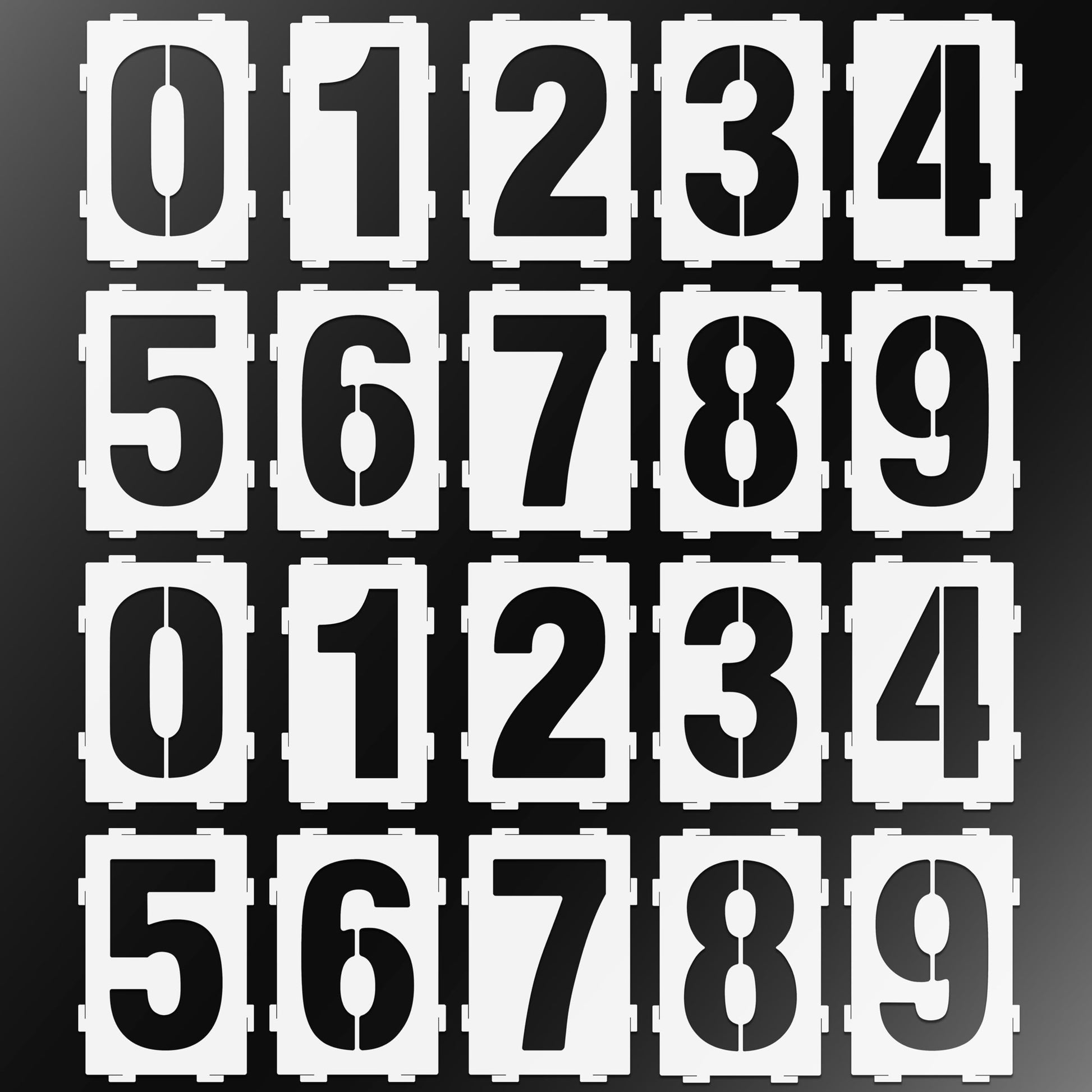 Stencilogy® Interlocking Number Stencil Set – 20 Reusable Pieces for Numbers 0–9 – Durable 10 Mil... | Stencilogy