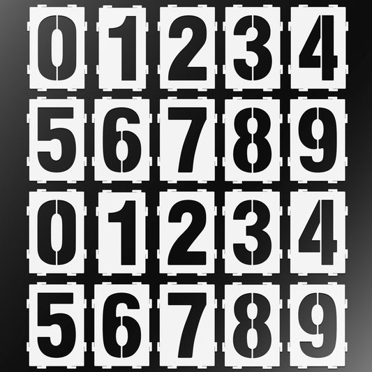 Stencilogy® Interlocking Number Stencil Set – 20 Reusable Pieces for Numbers 0–9 – Durable 10 Mil... | Stencilogy