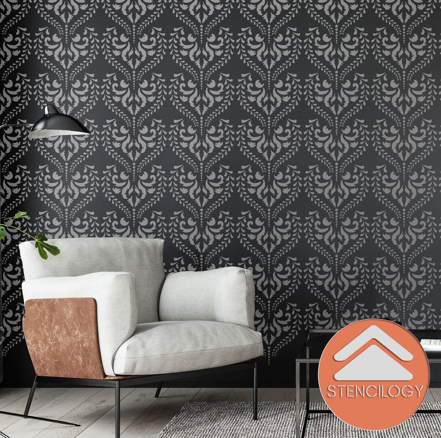 MAAS - Damask Stencil - View 4 | Stencilogy