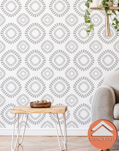 ASI - Large Floral Wall Stencil Pattern / Large Wall Stencils for Painting / Stencils For Walls / Flower Leaf Stencils / Large WALL STENCIL